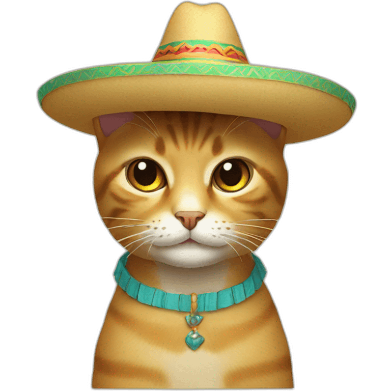 Cat with sombrero emoji