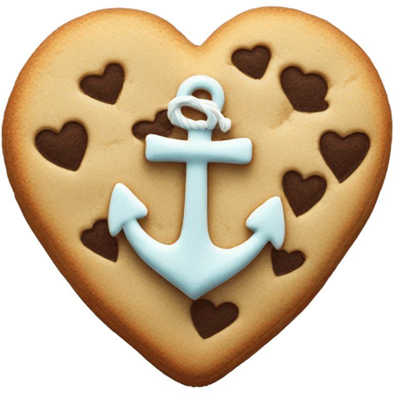 cookie heart with anchor emoji