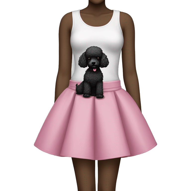 Pink skirt with black poodle emoji