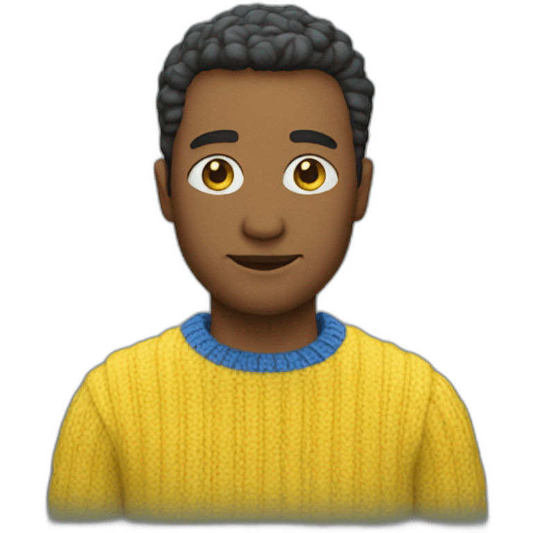 Man in blue and yellow sweater emoji