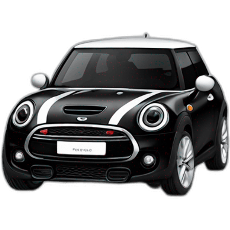 Mini Cooper s f56 noire avec le toit blanc emoji