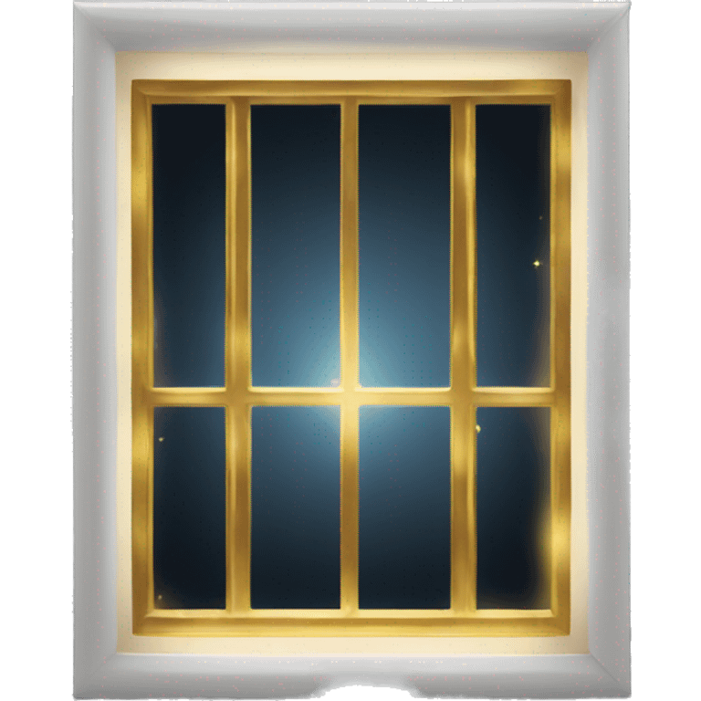 Window with gold lights around frame emoji