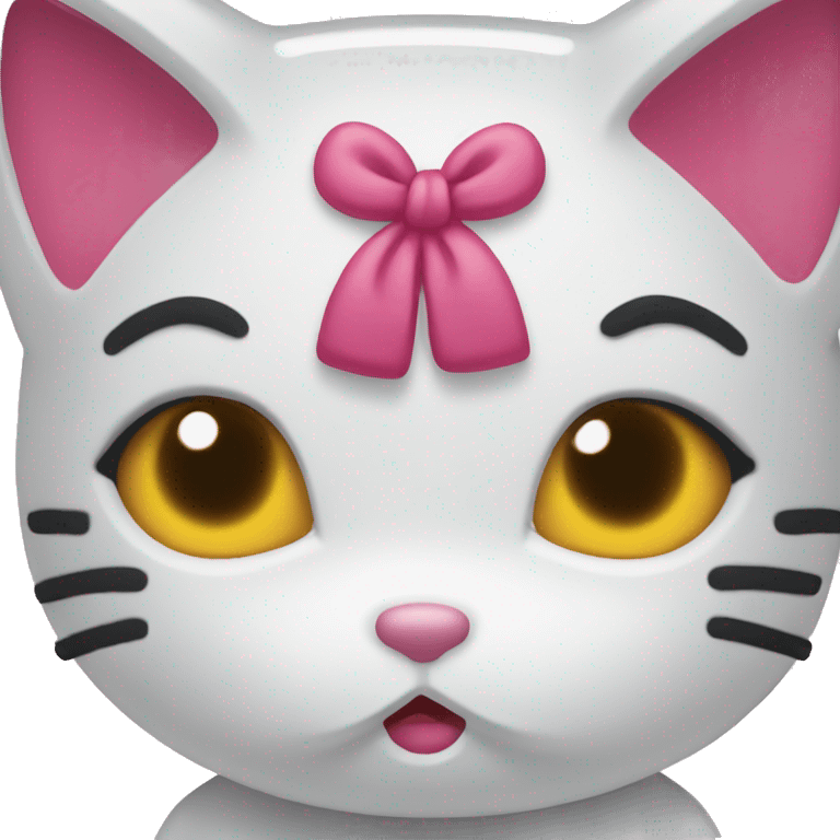 Hello kitty raising eyebrow emoji