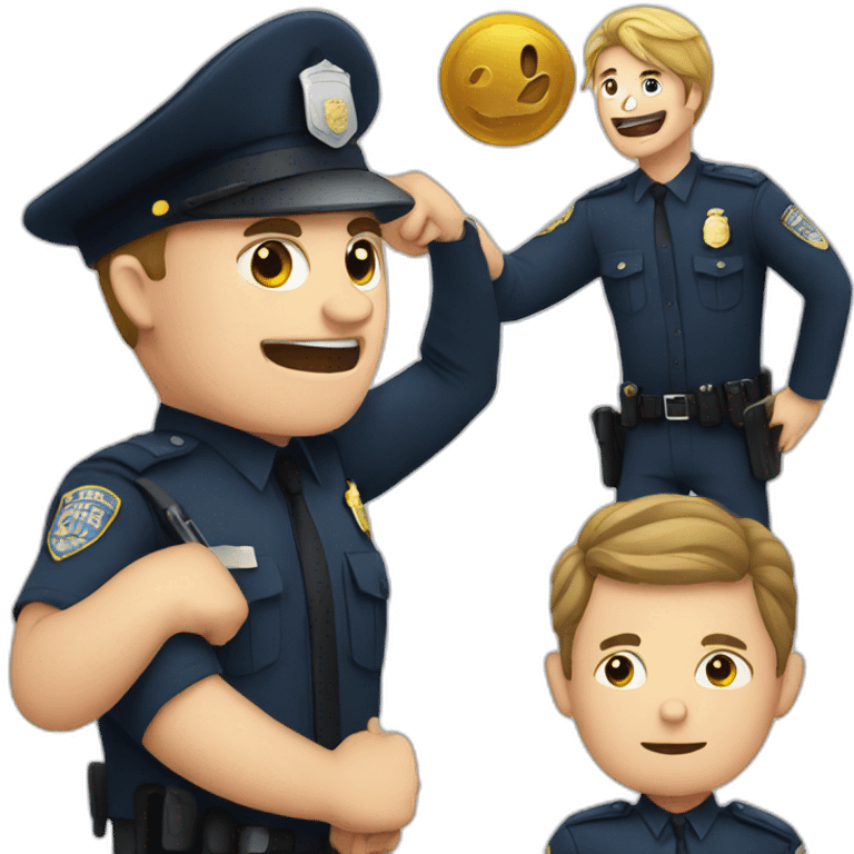 A policeman arresting a criminal  emoji