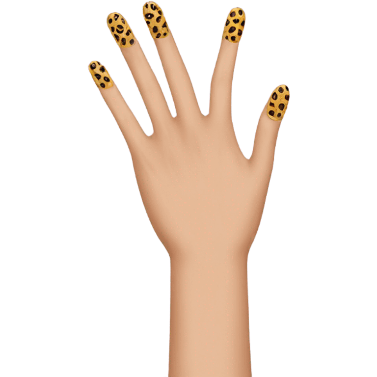 A hand with cheetah nails emoji