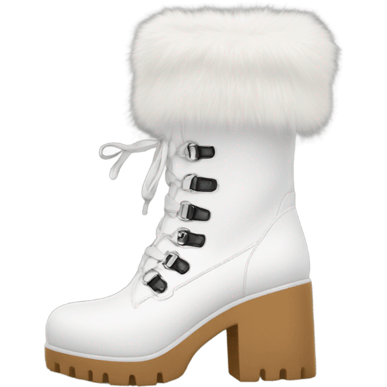 Platform Demonia High boots white fur emoji