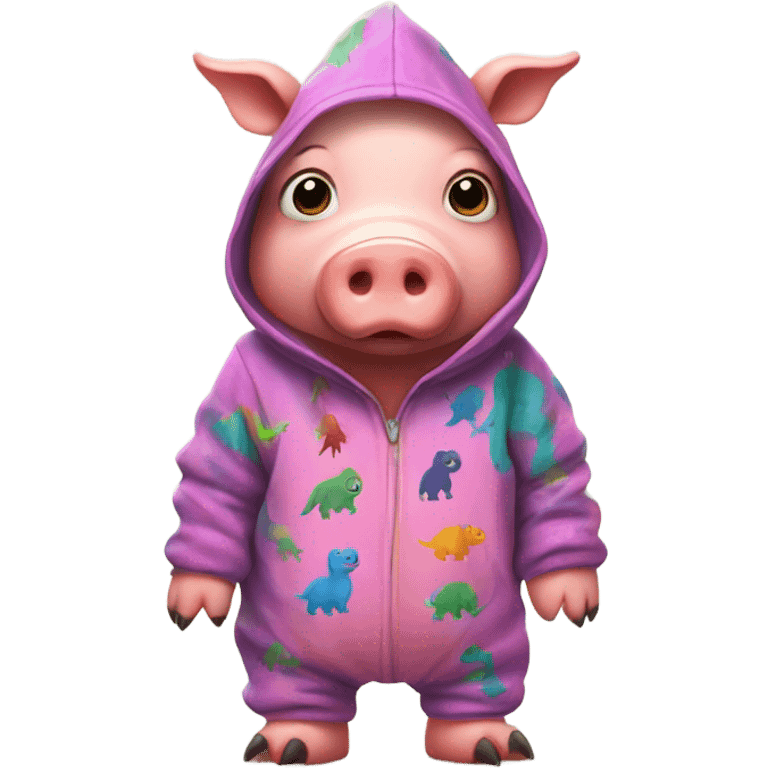 Pig wearing a Dino onesie  emoji