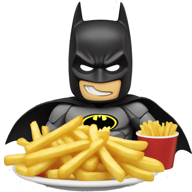 Batman eating french fries emoji