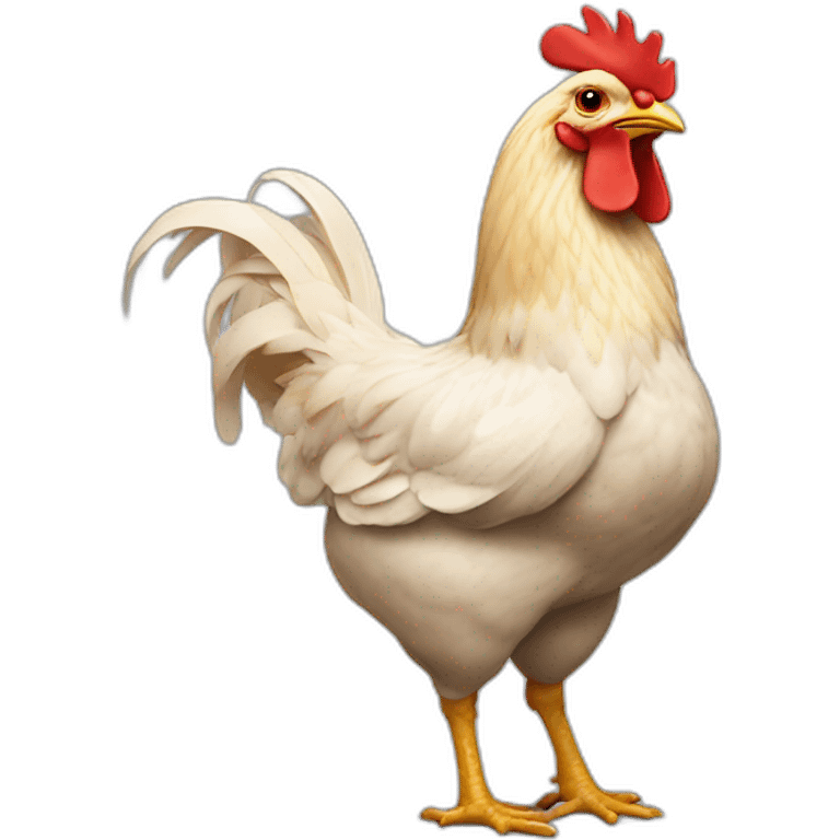 a chicken showing off biceps emoji