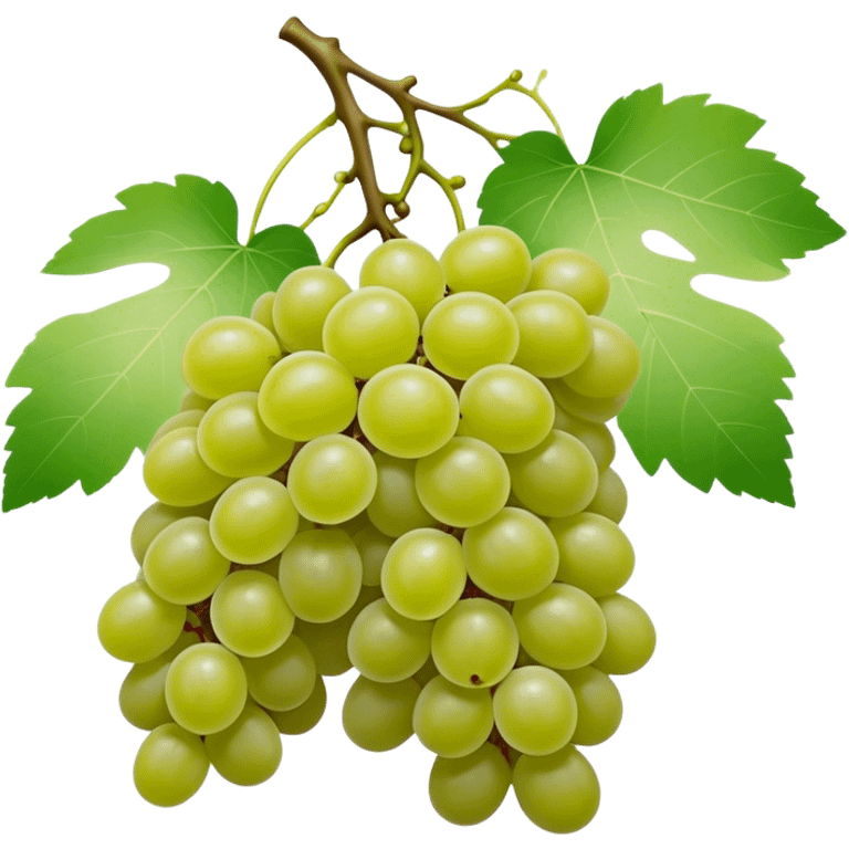 matcha colored grapes with matcha pastel colored leaves emoji