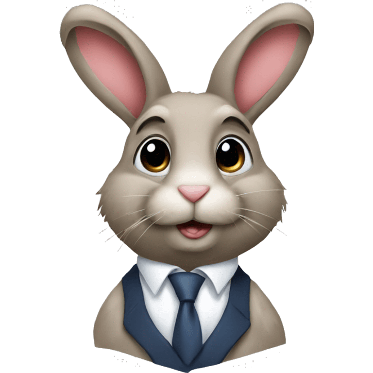 Rabbit with a tie emoji