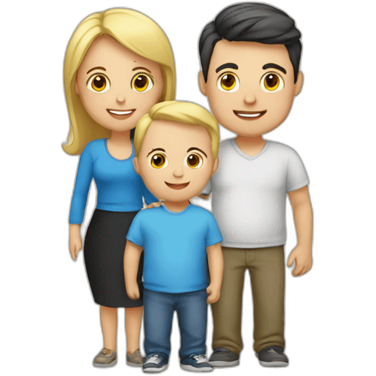 Family;brunet-dad,blonde-haired-pregnant-mother, blond-haired-baby-boy emoji