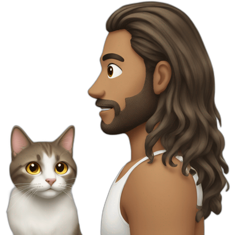 Men have long hair-with-cat emoji