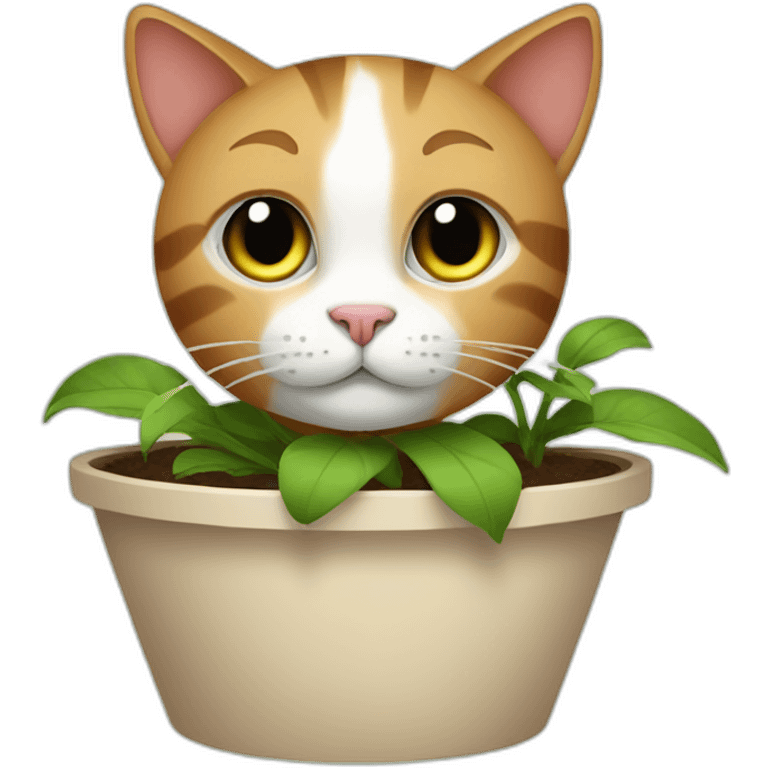 a cat in a flower pot emoji