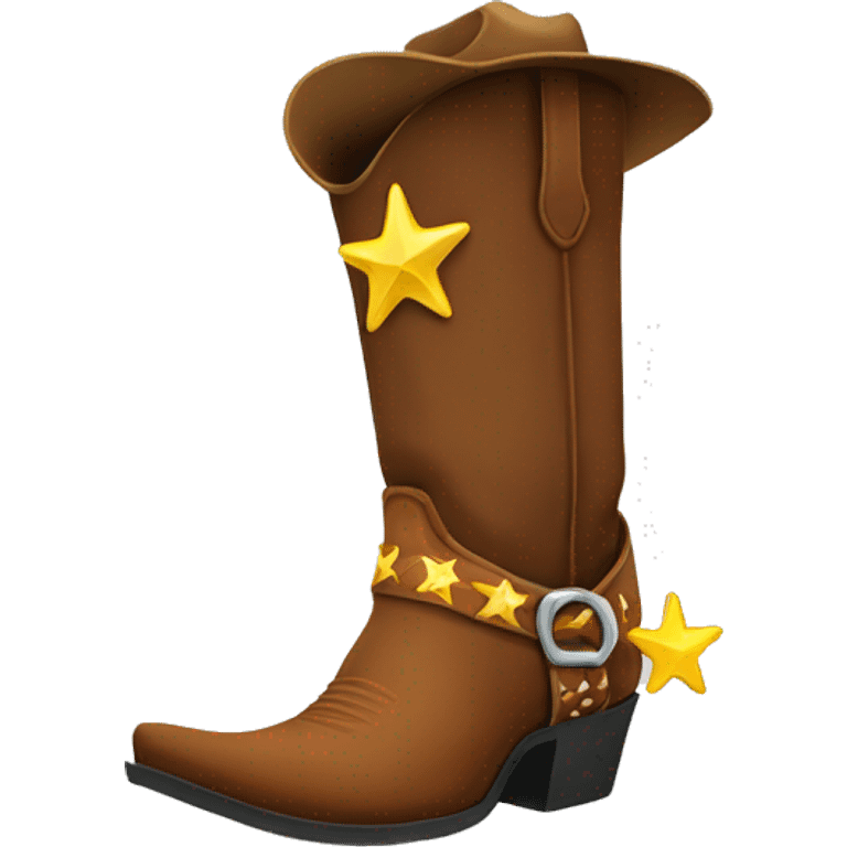 Cowboy boot with a star emoji