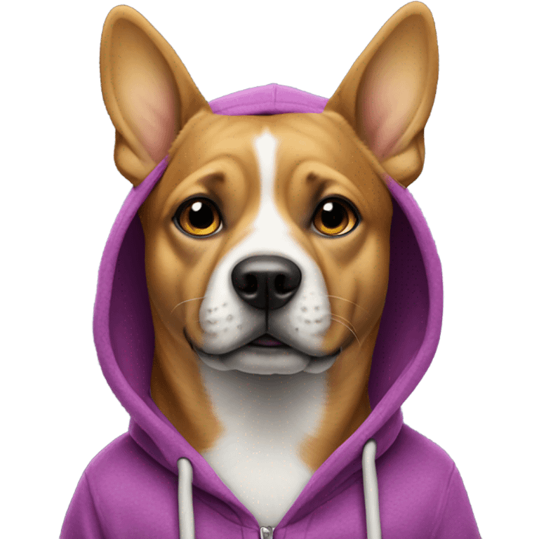 Dog wearing hoodie emoji