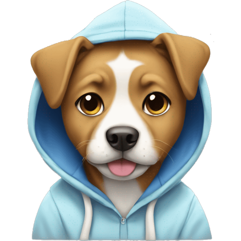 Dog wearing a anime hoodie emoji