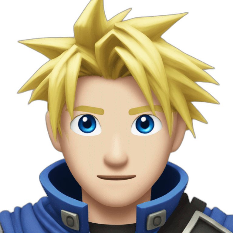 Cloud strife, blue eyes emoji