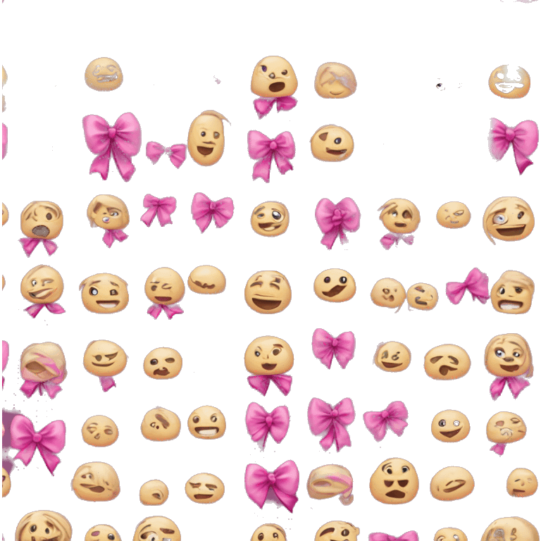 Emoji with pink bow emoji