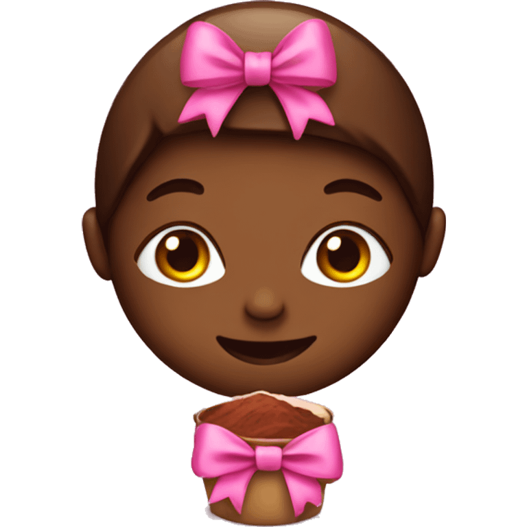 Cocoa with pink bow emoji