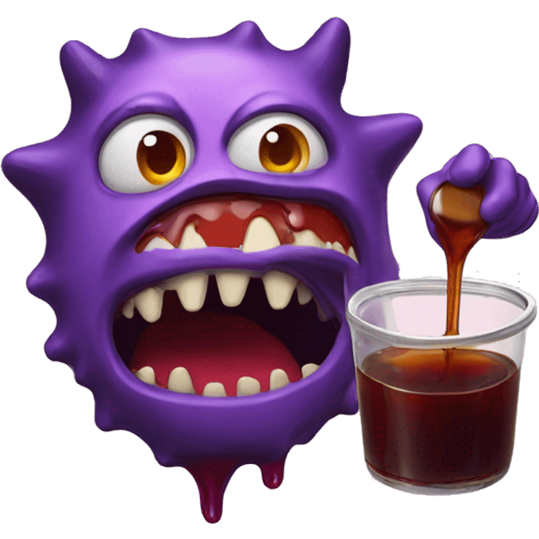 Monster eating syrup emoji