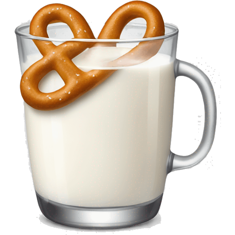 A glass of milk with a pretzel emoji