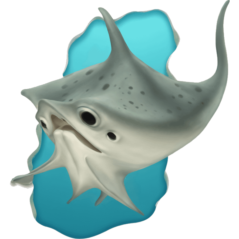 stingray fish next to foot in watr emoji