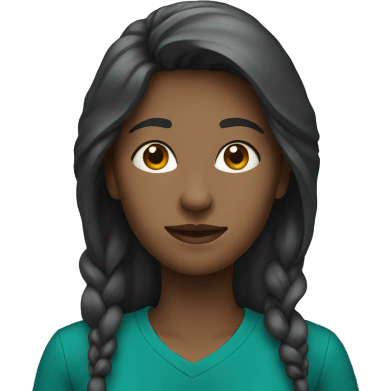 female with the shirt that is colored dark teal emoji