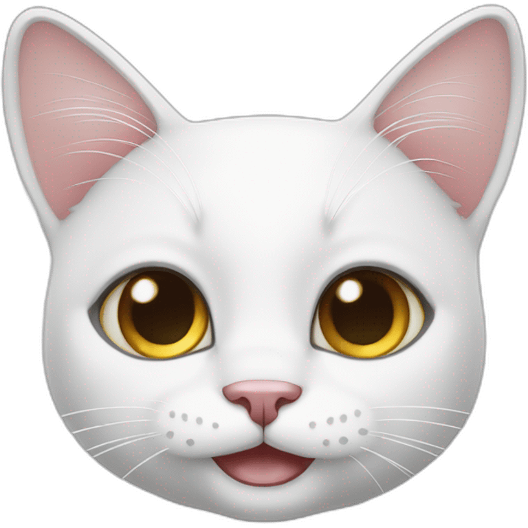 happy-white-cat emoji