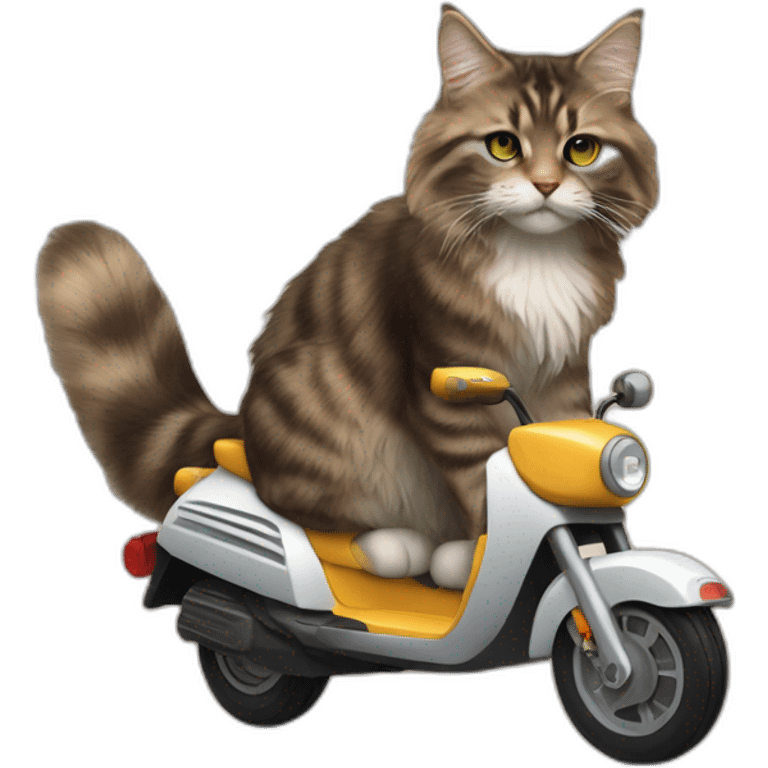 Maincoon sur un scooter emoji