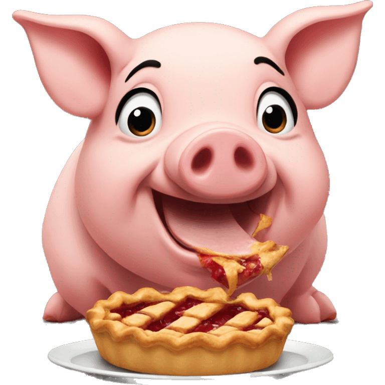 Pig eating pie emoji