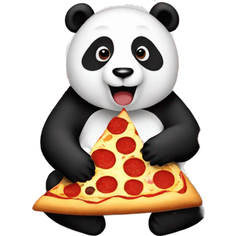 Panda eating pepperoni pizza emoji