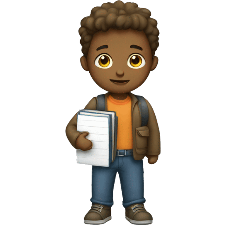 Boy holding files emoji