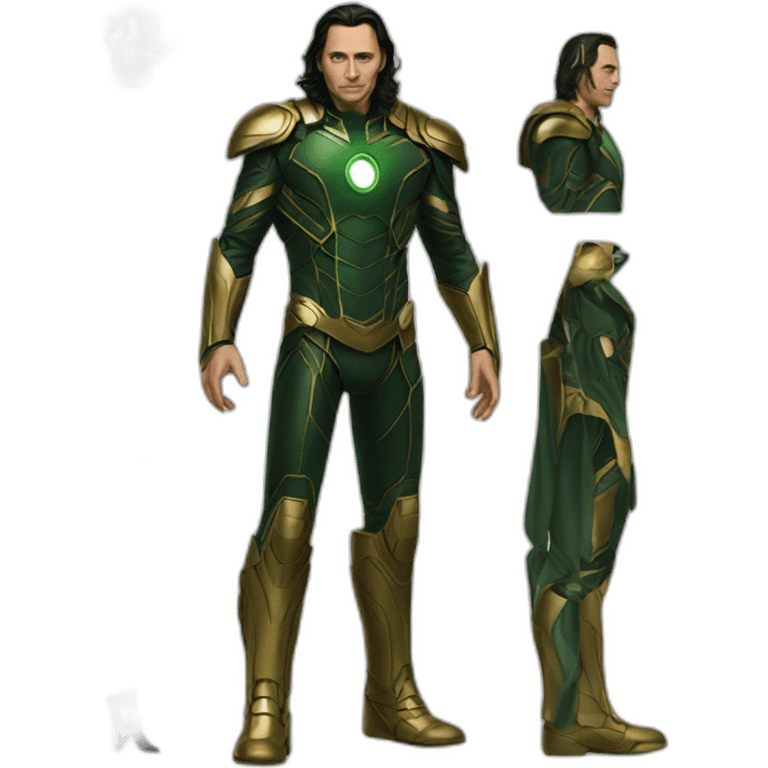 Loki full body with iron man suite mark 3 emoji