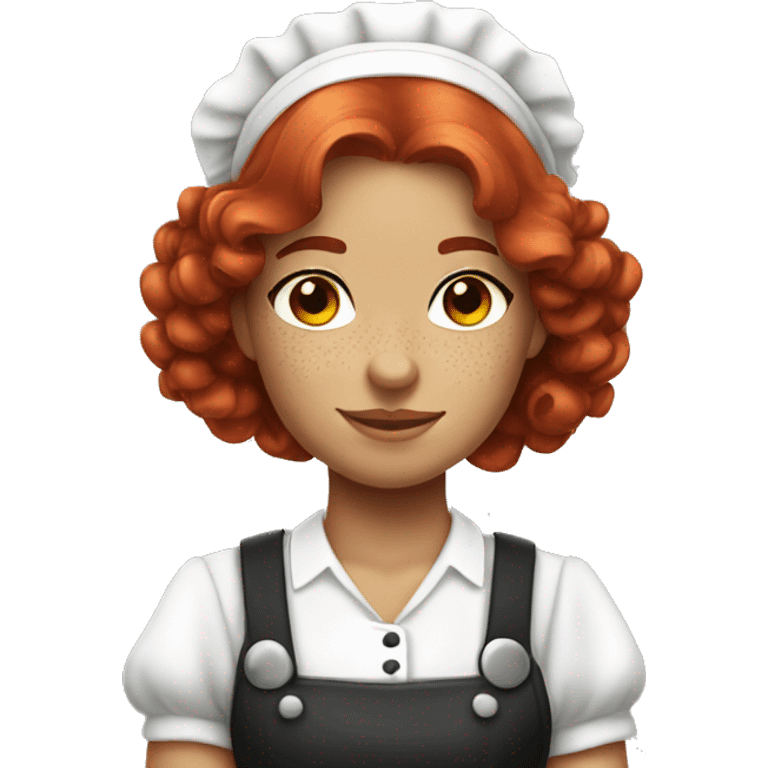 Maid red hair freckles emoji