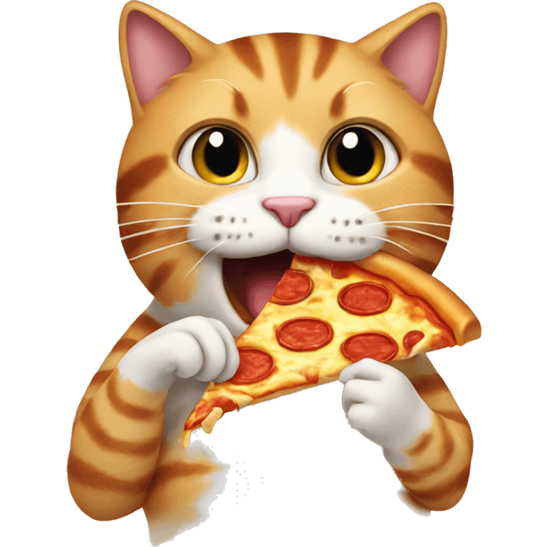 Cat eating a piece of pizza  emoji