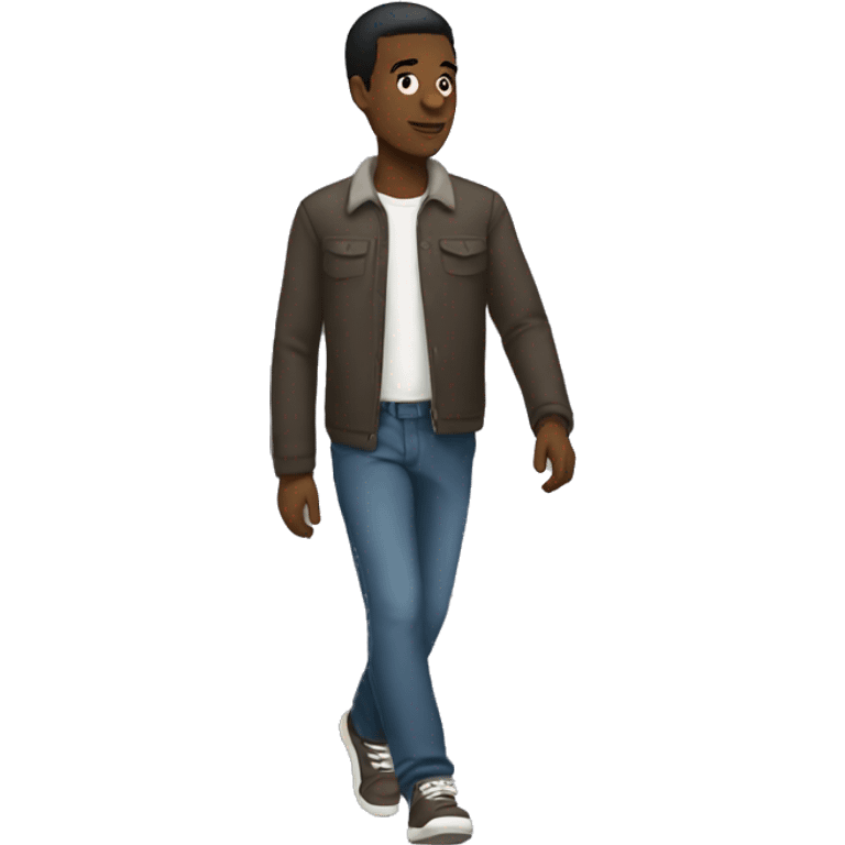 Black guy walking emoji