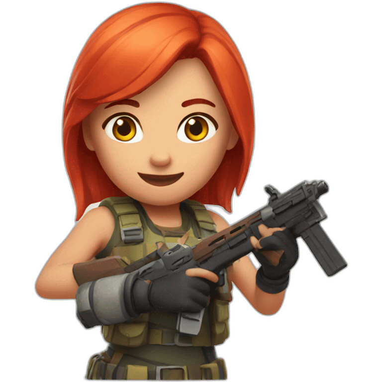 Red head playing fortnite emoji