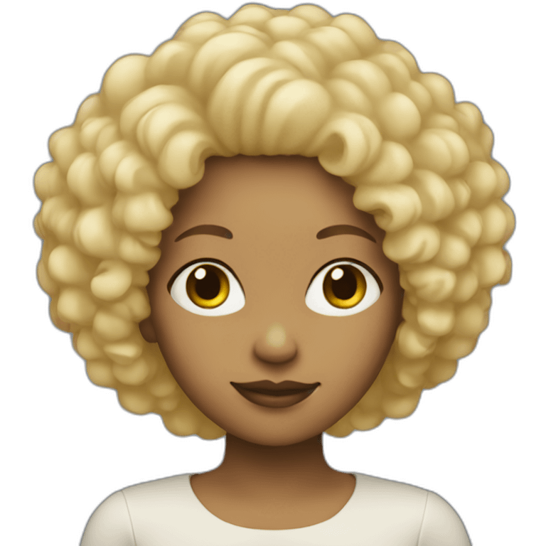 Woman with blond afro emoji