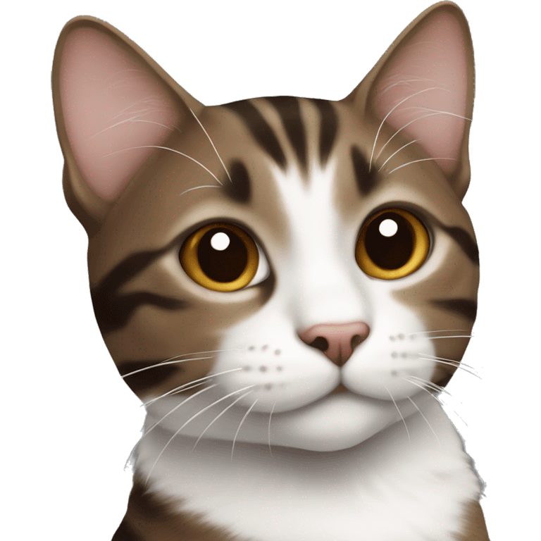 Dark Brown and white tabby cat  emoji