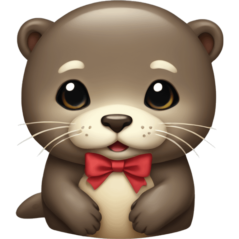 Cute otter with bow emoji