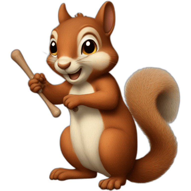 a squirrel holds a bat in its paws emoji