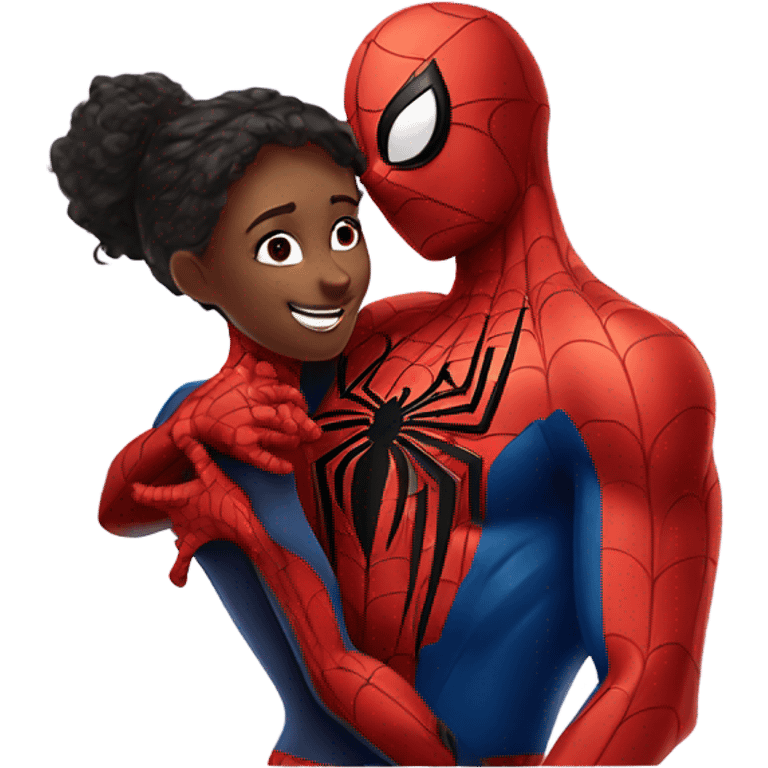 spider man hugging female spider man emoji