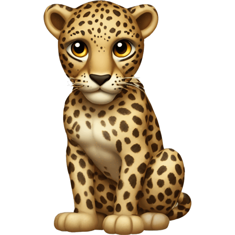 Flirtatious leopard emoji