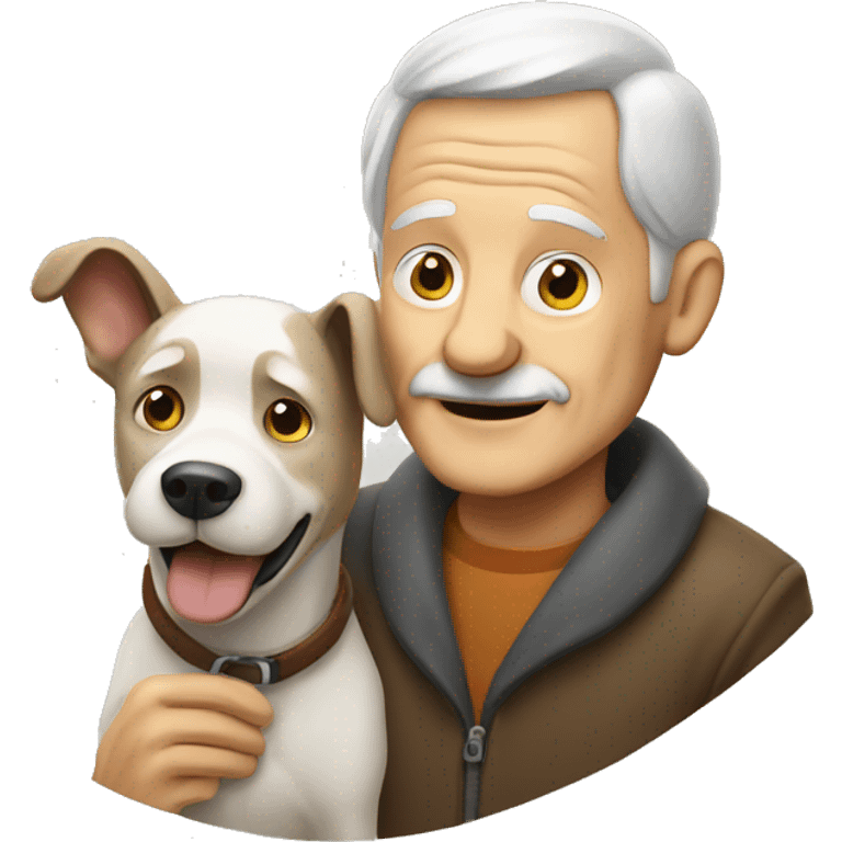 old man with dog emoji