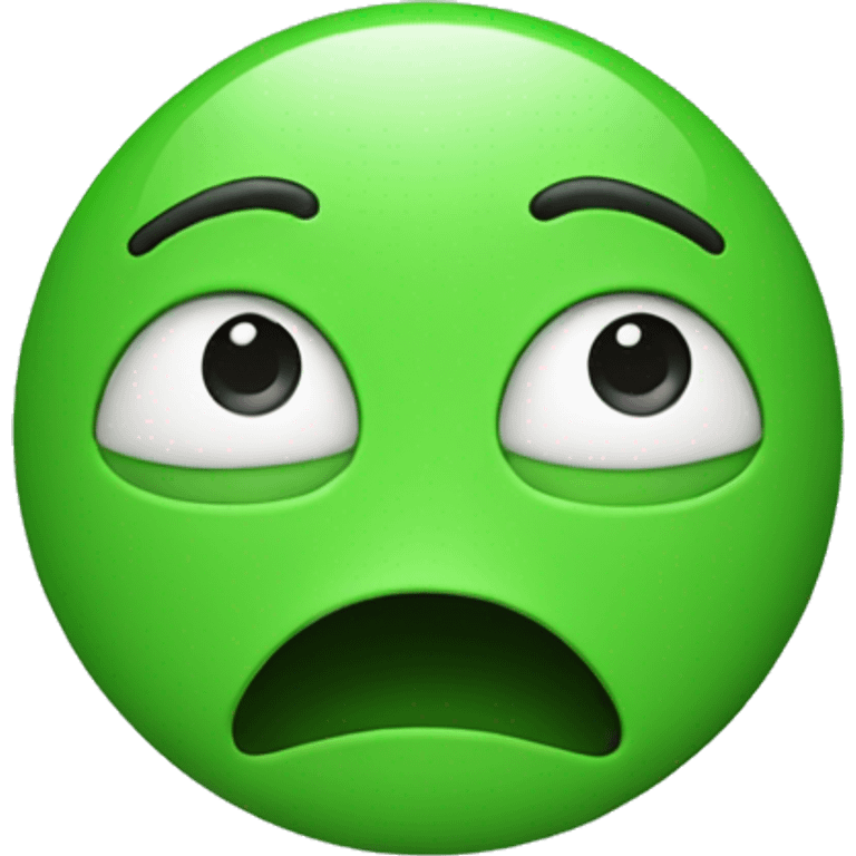 Weird green emoji with a face that’s weird emoji