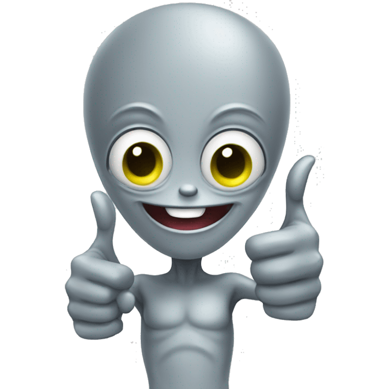  Happy gray alien giving a thumbs up emoji