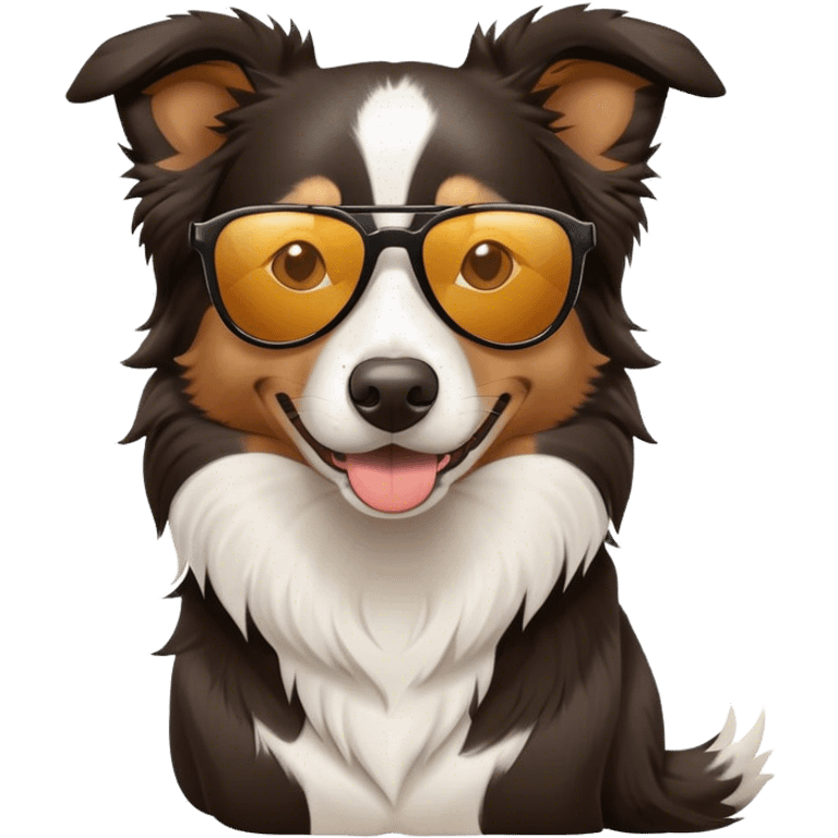 Bordie collie with sunglasses emoji