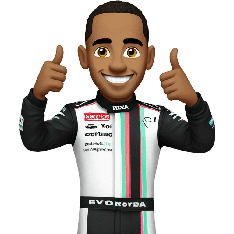 Lewis Hamilton giving a thumbs up emoji