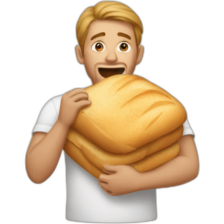 man eating a lot of bread emoji